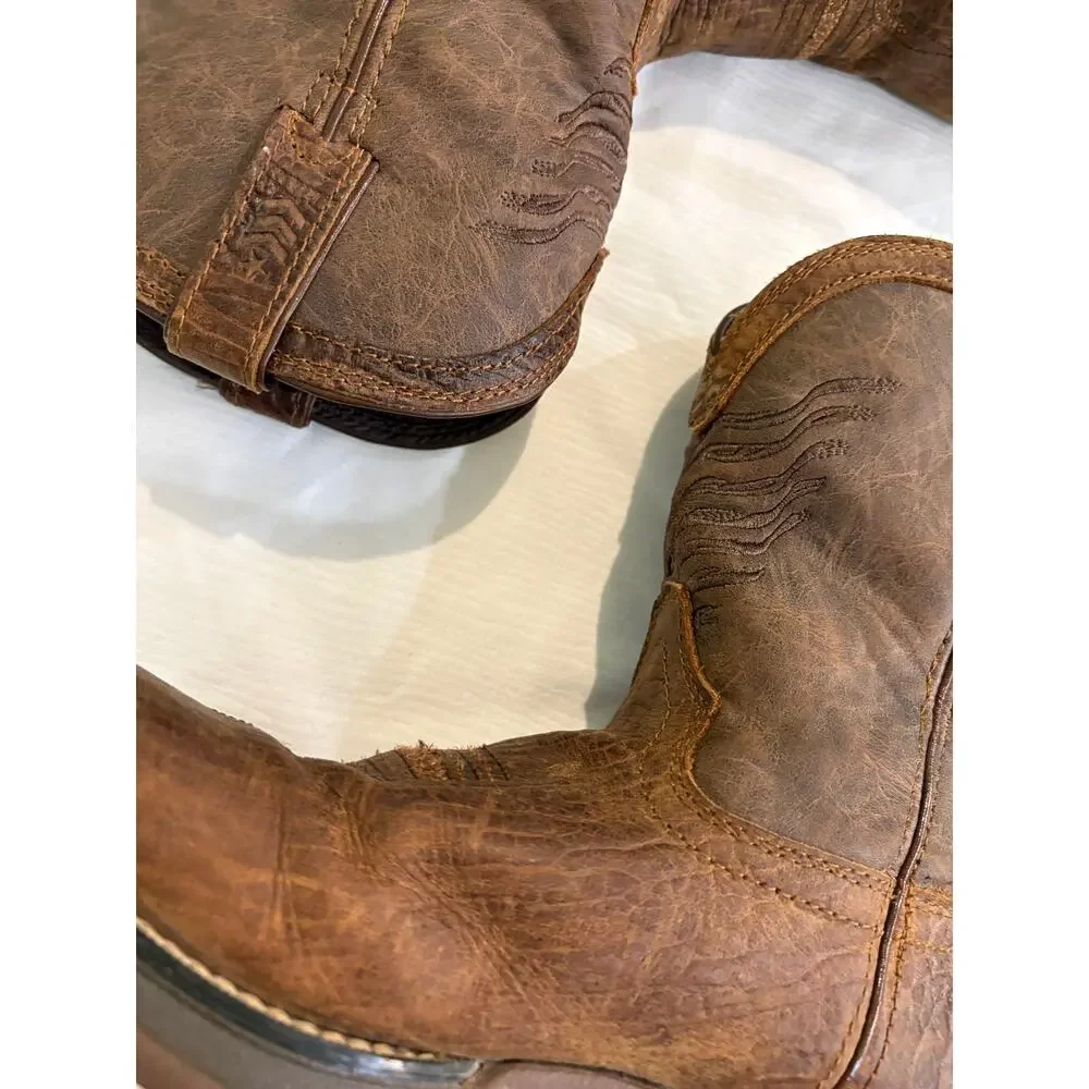Durango Distressed Flag Western Boot Acorn Kids Size 3 Boys 8